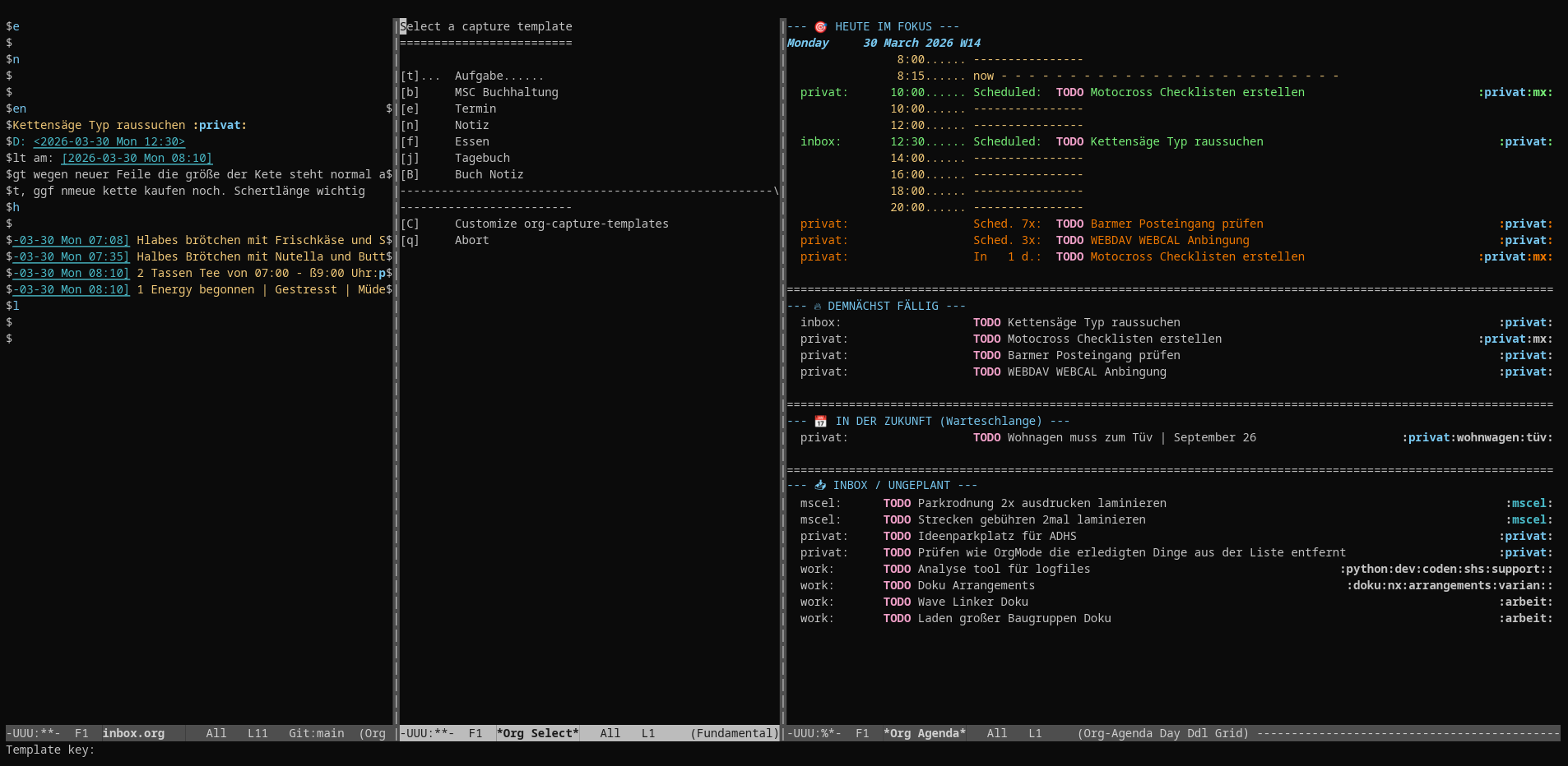 Emacs Agenda - Die Zeit im Griff